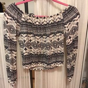 Patterned, off the shoulder top